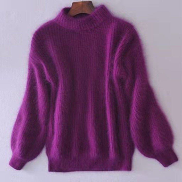 Damen Rollkragenpullover Weich Strukturiert