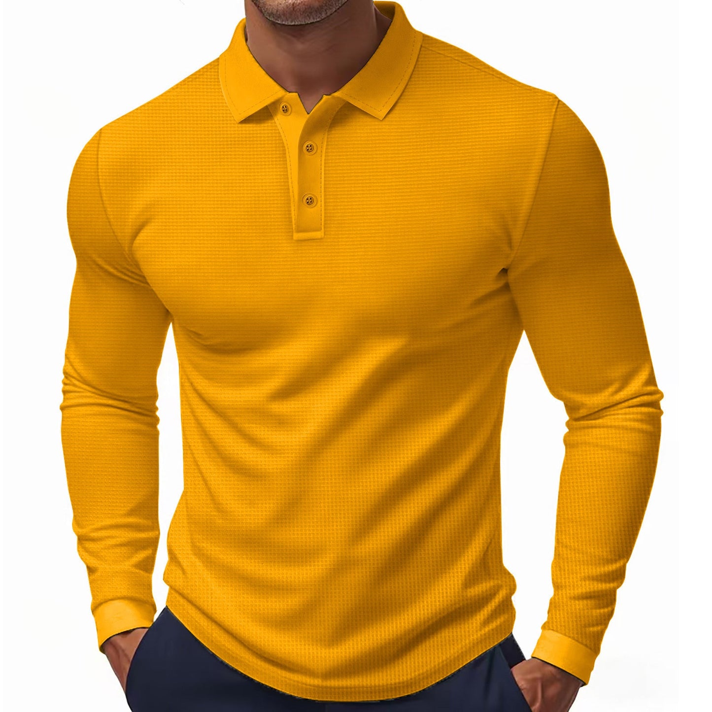 Herren Polohemd Modern Strukturiert Elegant
