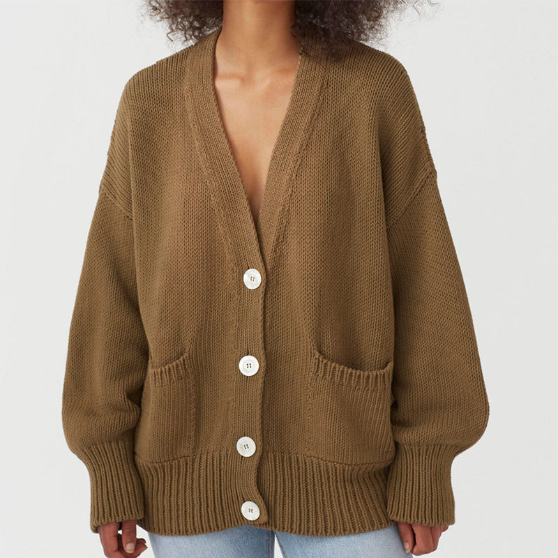 Damen Grobstrick Cardigan Übergröße Stilvoll