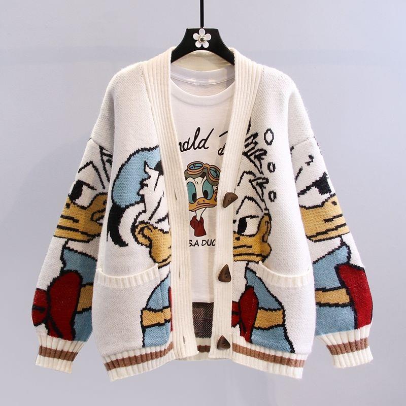 Damen Strickcardigan Groß Verspielt Frauen Pullover