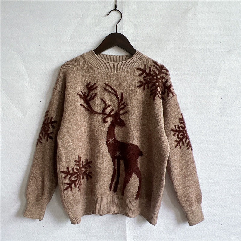 Weihnachtspullover Damen Festlich Rentier Design