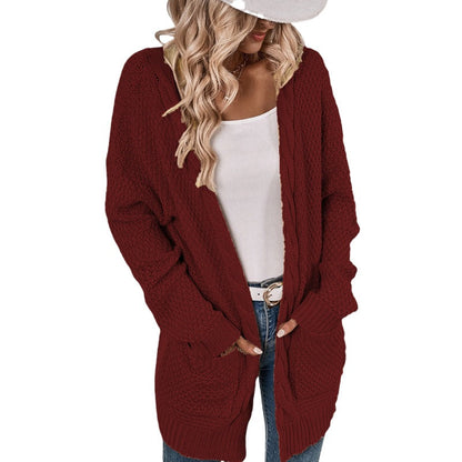 Damen Strickcardigan Großzügig Mit Taschen Elegantes Design