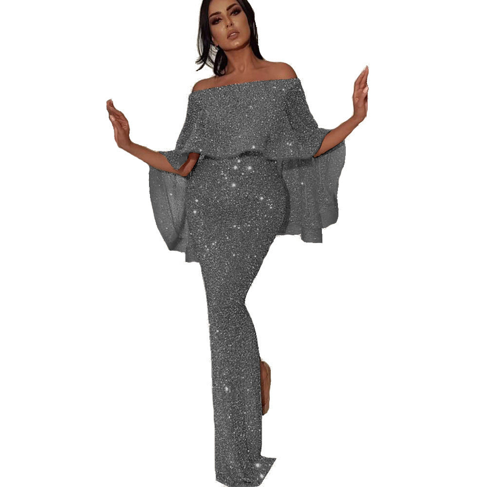 Damen Oberteil Glamour Wickeltop mit Glitzer Akzenten