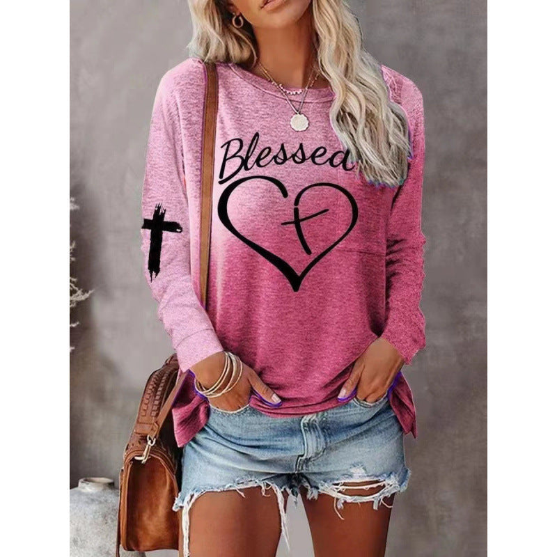 Bequemes Langarmshirt Relaxed Fit Grafikprint
