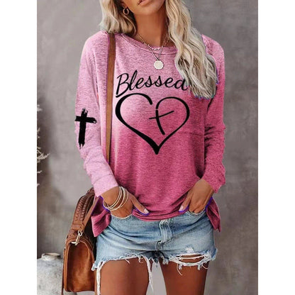 Bequemes Langarmshirt Relaxed Fit Grafikprint