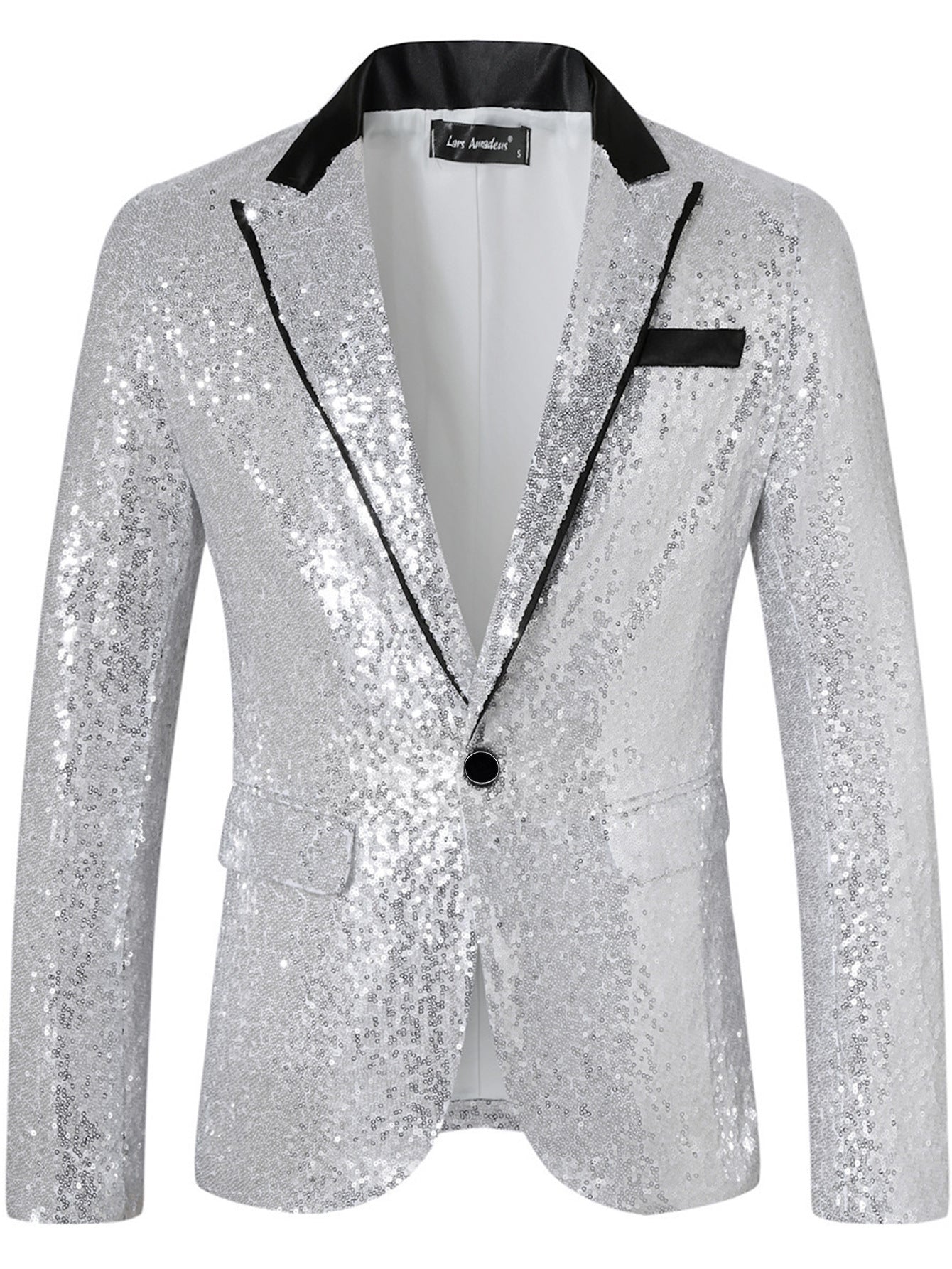 Herren Pailletten Blazer Elegant Abendwear