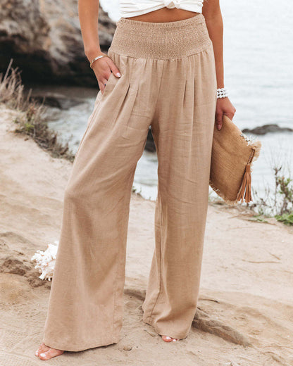 Damen Leinenhose Bequem Elegant