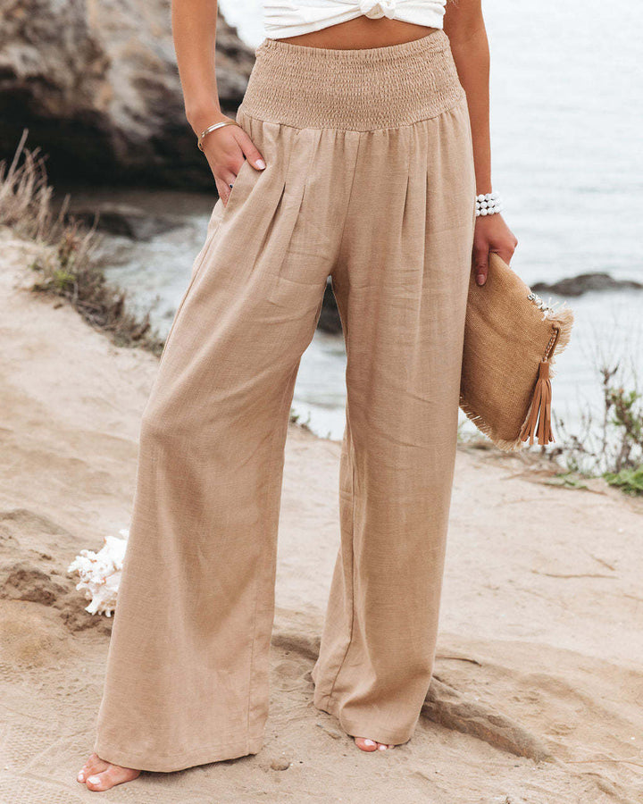 Damen Leinenhose Bequem Elegant