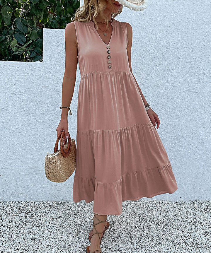 Damen Sommerkleid Rüschendetails Freizeit Kleid