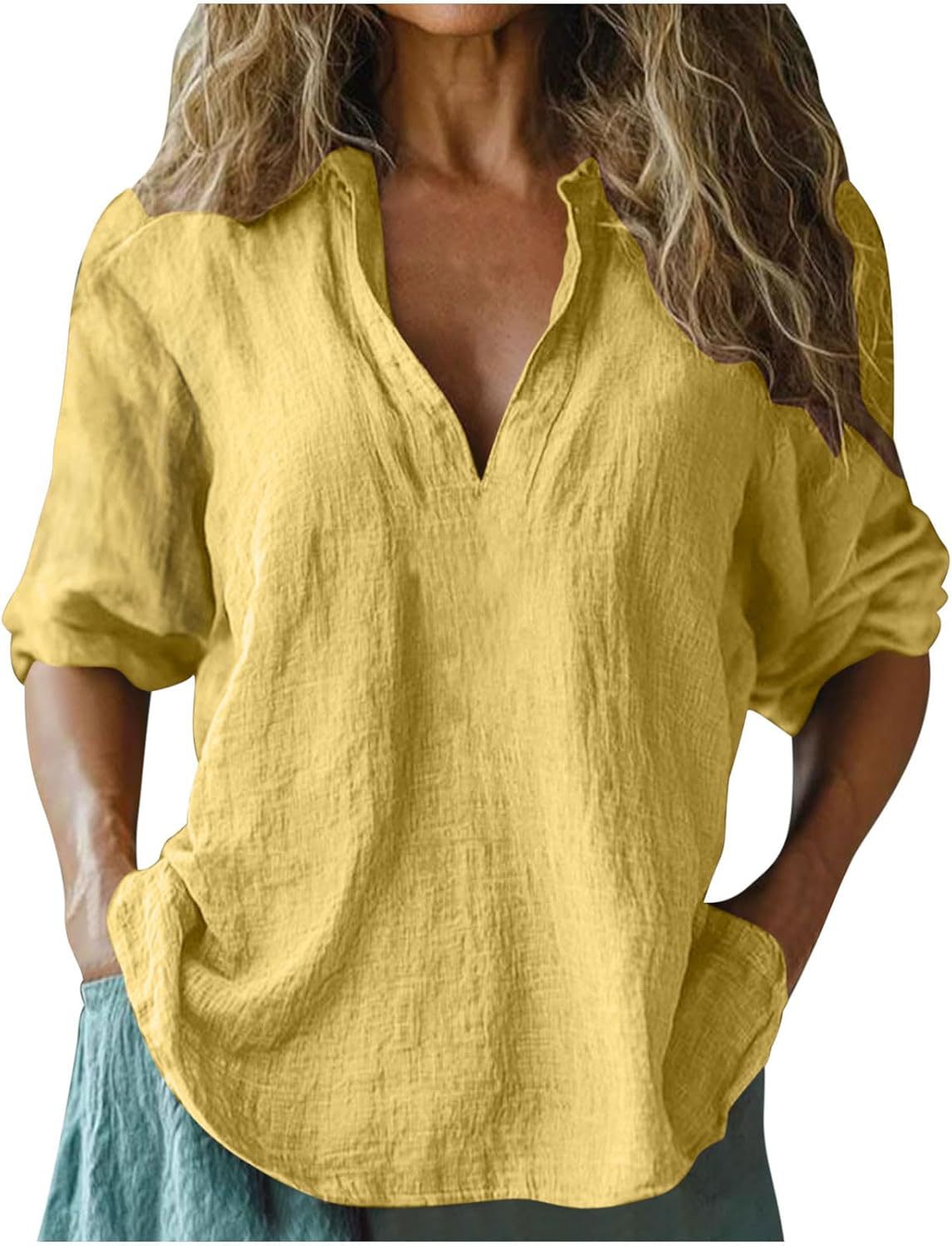 Damen Leinenbluse Sommerleich leicht