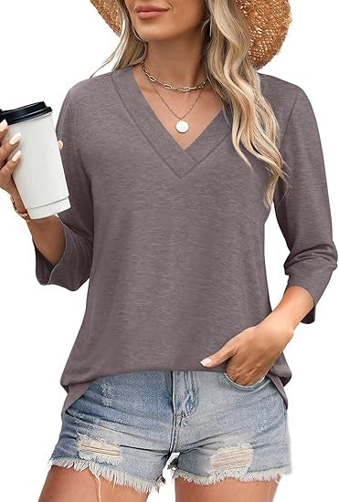 Damen Oberteil V-Ausschnitt Elegante Bluse