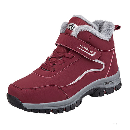 Damen Wanderschuhe Warm Gefüttert Klettverschluss