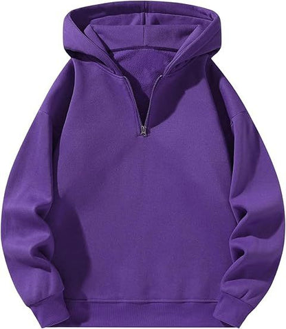 Herren Sportpullover Kapuze Halbzipper