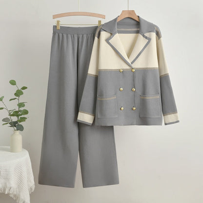 Damen Freizeitanzug-Set Elegant mit Doppelknopf