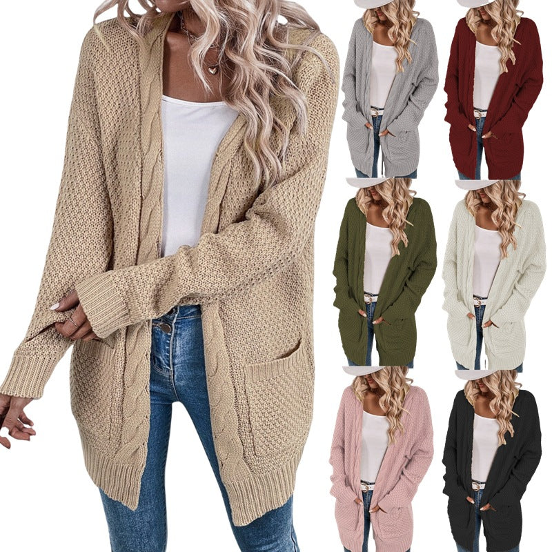 Damen Strickcardigan Großzügig Mit Taschen Elegantes Design - IdealeKleiden