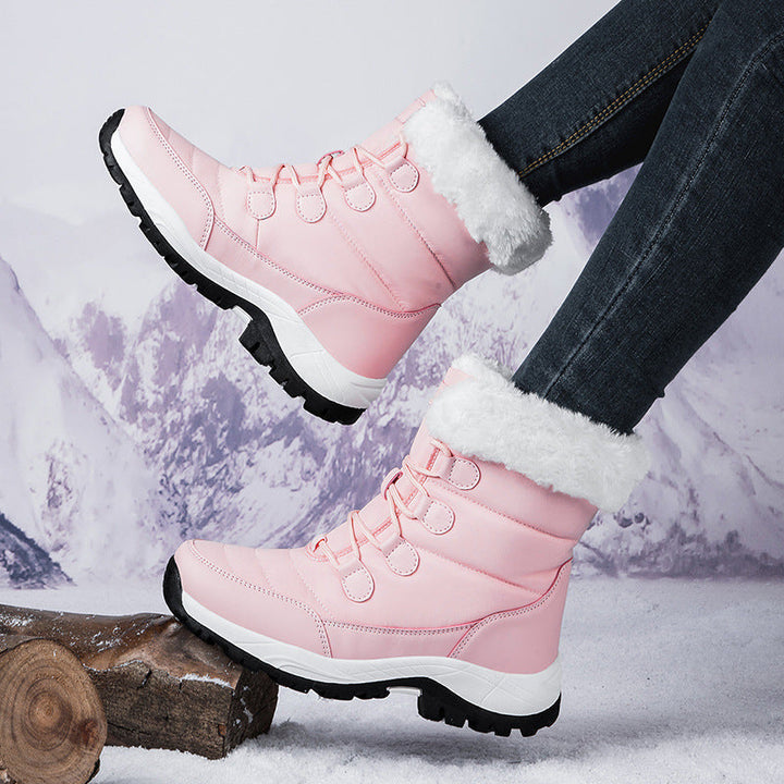 Damenschuhe Stiefel Knöchelhöhe Fleece Innen