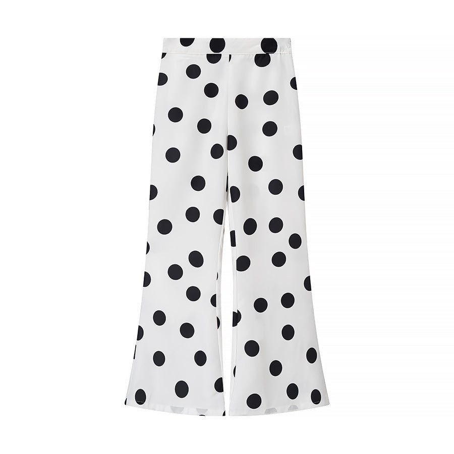 Damen Culotte Weit Bequem Punktmuster Rock