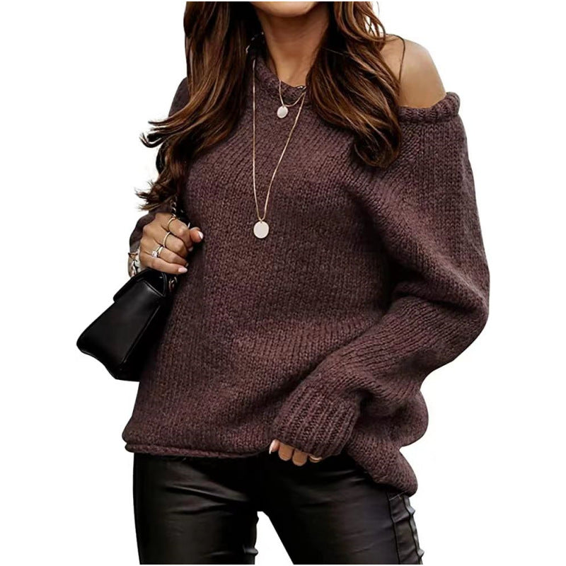 Damen Off-Shoulder Pullover Elegantes Design