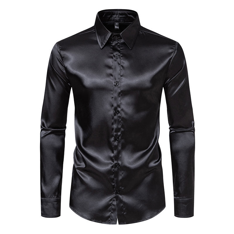 Herren Hemd Elegant Satin Glanz