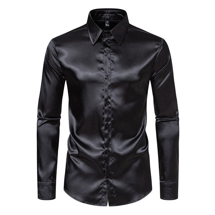 Herren Hemd Elegant Satin Glanz