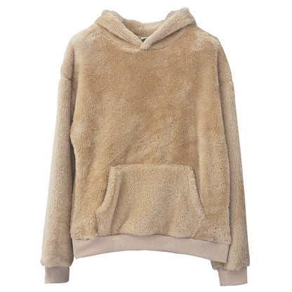 Weicher Damen Pullover Fleece Kapuze