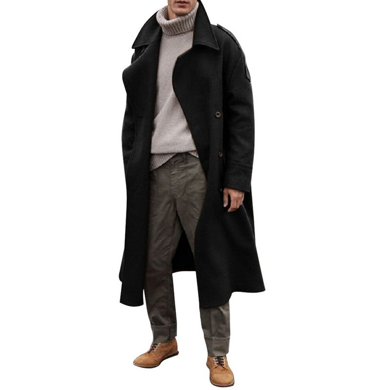 Herren Wollmantel Elegantes Design Doppelreihe Knöpfe