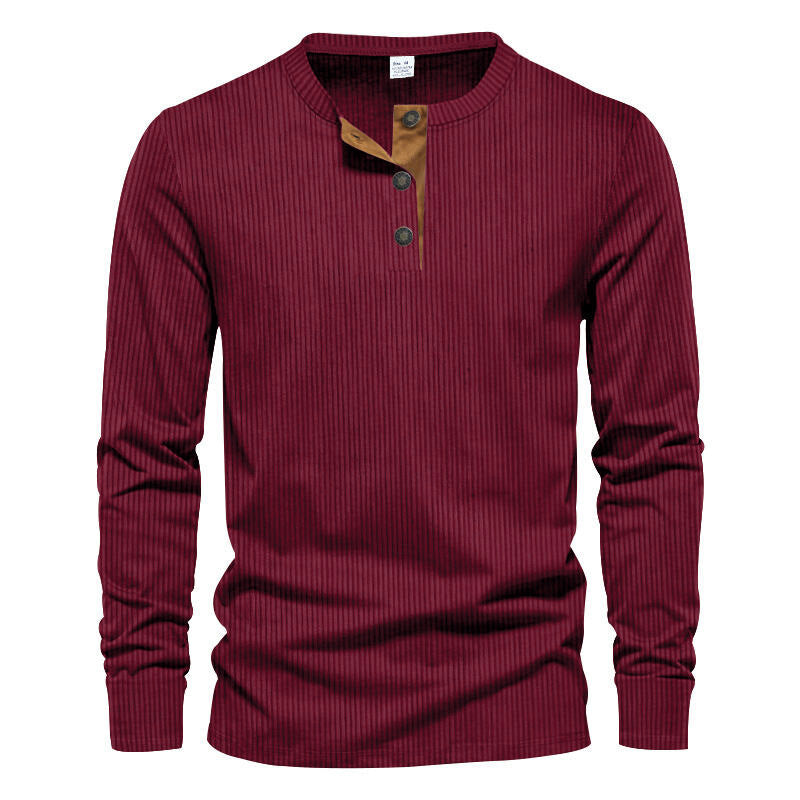 Herren Langarmshirt Strukturiert Modernes Design