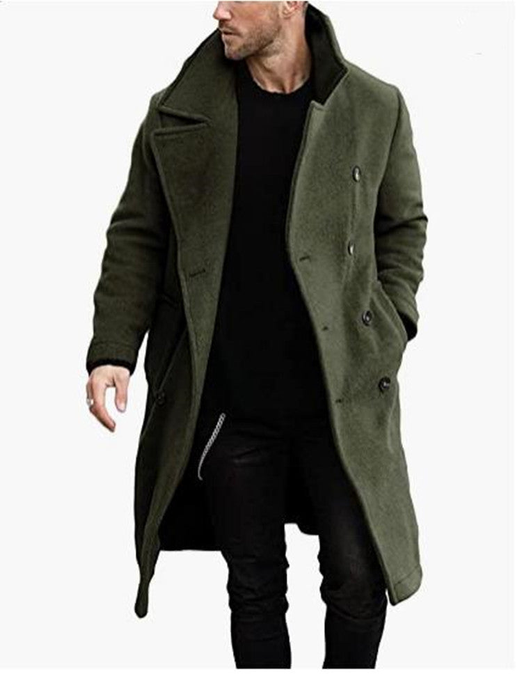 Herren Wollmantel Modern Doppelrevers Stil