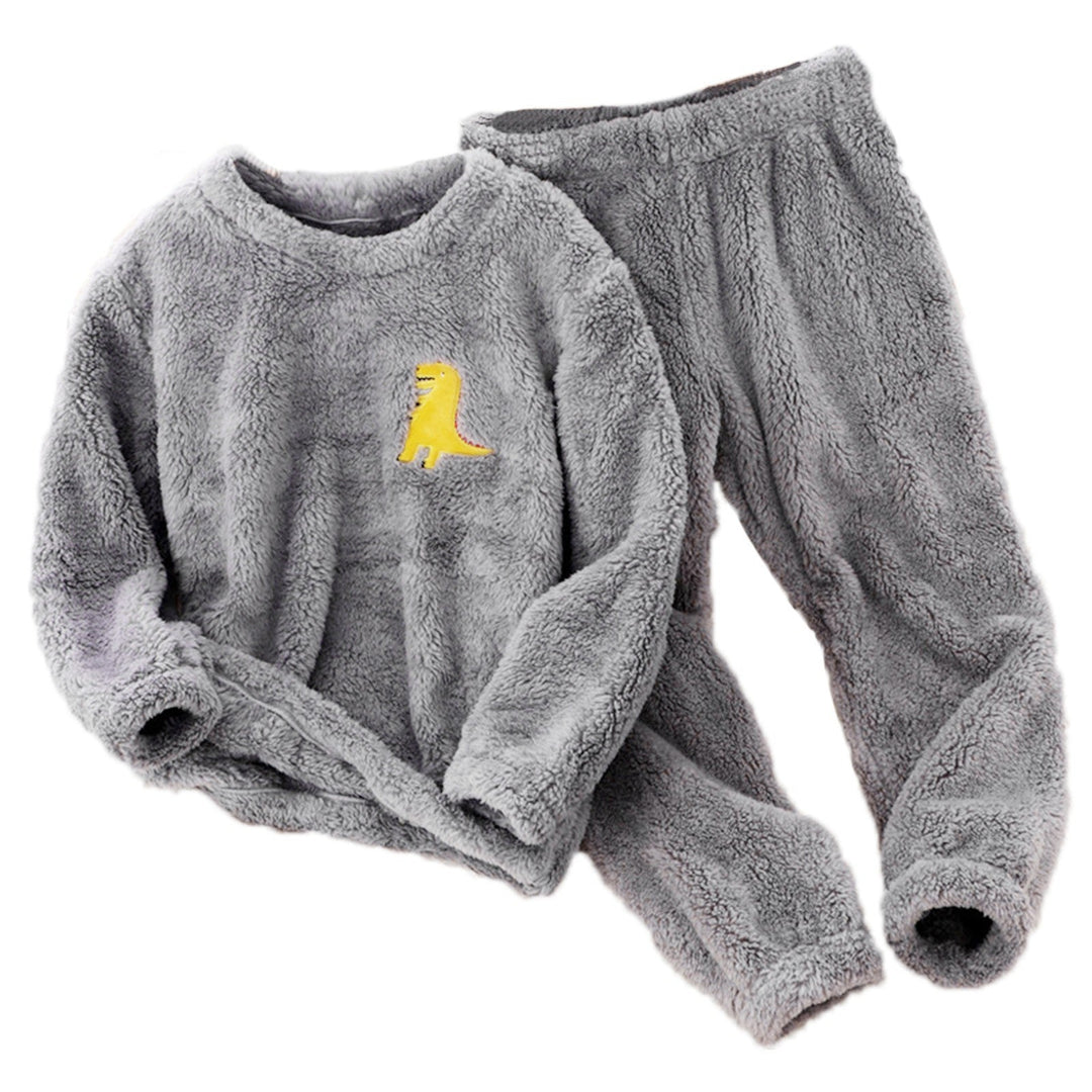 Damen Plüsch Bademantel-Set mit süßen Tiermotiven