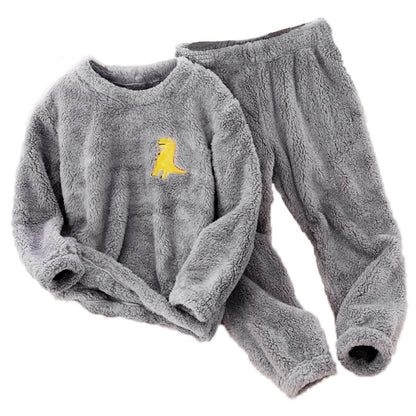 Damen Plüsch Bademantel-Set mit süßen Tiermotiven