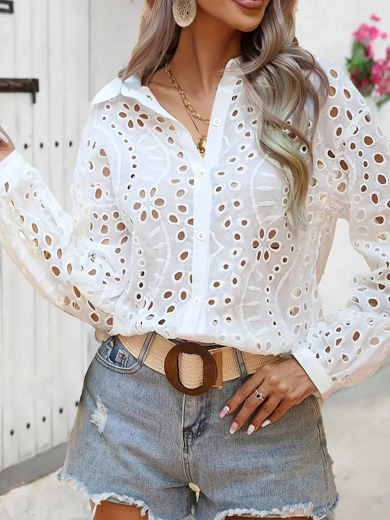 Damen Bluse Spitze Elegant Damenoberteil