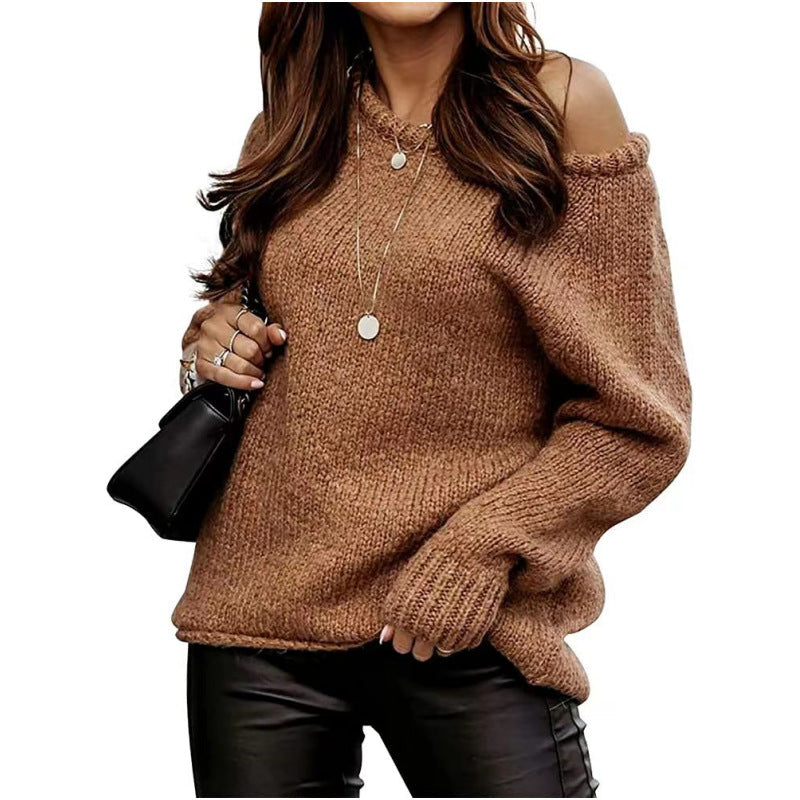 Damen Off-Shoulder Pullover Elegantes Design