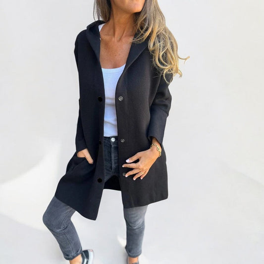 Wintermantel Damen mit Kapuze Warm - IdealeKleiden