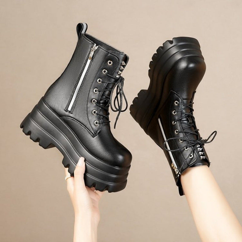 Damen High-Heels Stiefel Robust Hochhackig - IdealeKleiden