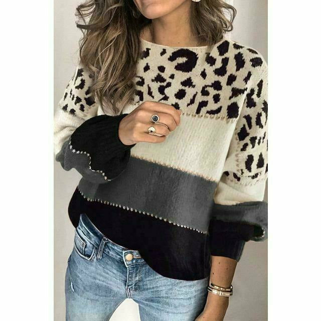 Modische Leopardenpullover Damen