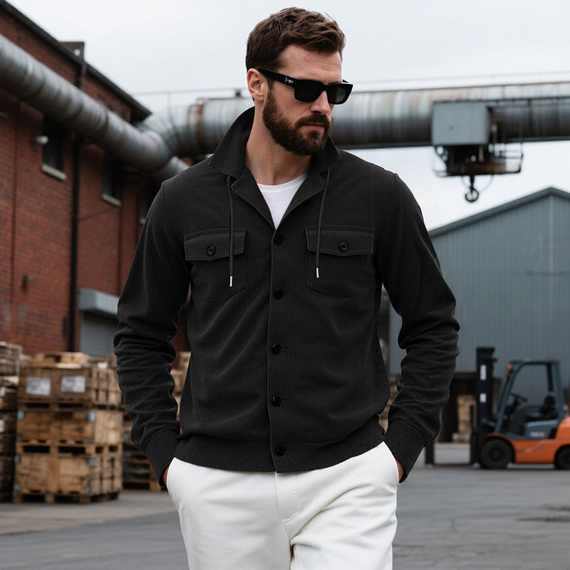 Herren Strickjacke Lässig Modern Stehkragen