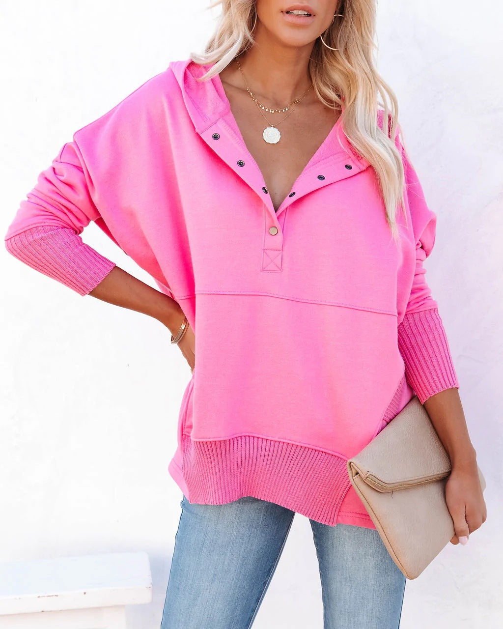 Damen Oversize Kapuzenpullover Bequem Stilvoll
