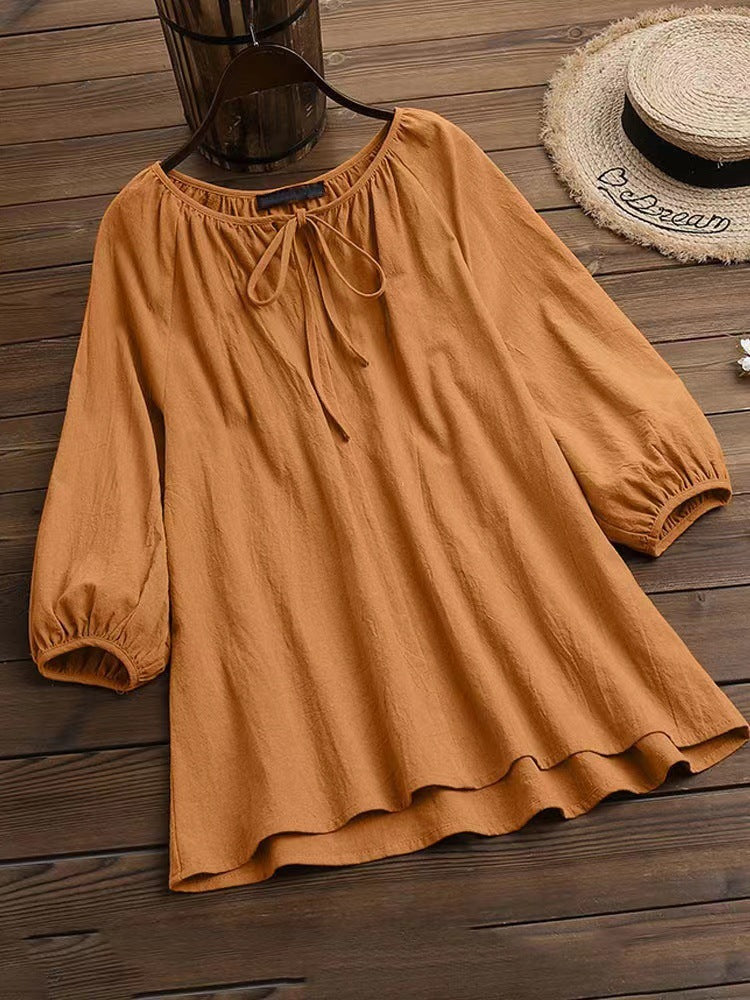 Damen Bluse Elegantes Design Rundhals