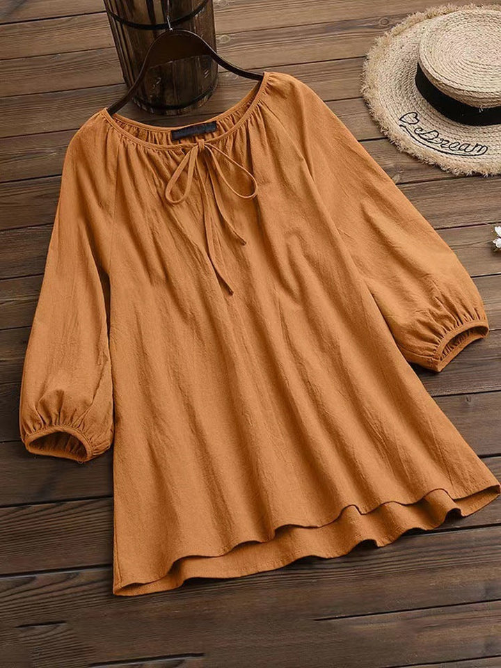 Damen Bluse Elegantes Design Rundhals