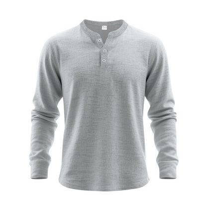 Herren Langarmshirt Elegantes Design Knöpfe