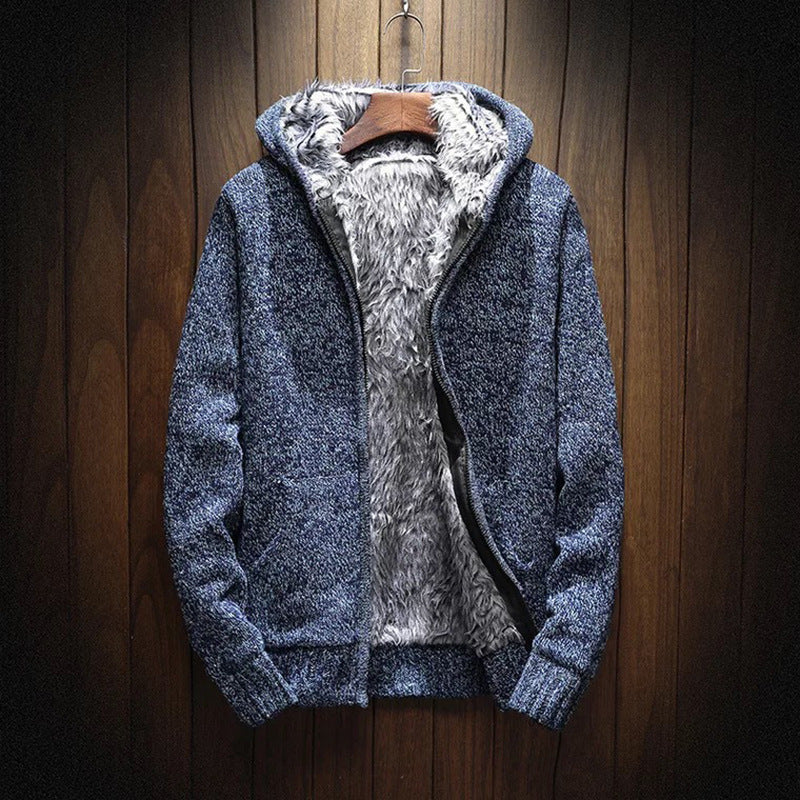 Herren Kapuzenjacke Weich Fleece Warm Isoliert