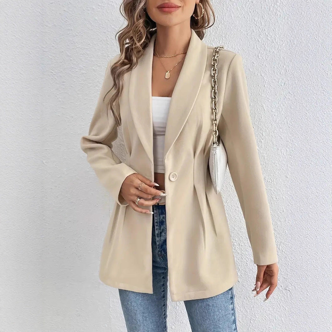 Damen Blazerjacke Elegant mit Tailleneinsatz - IdealeKleiden