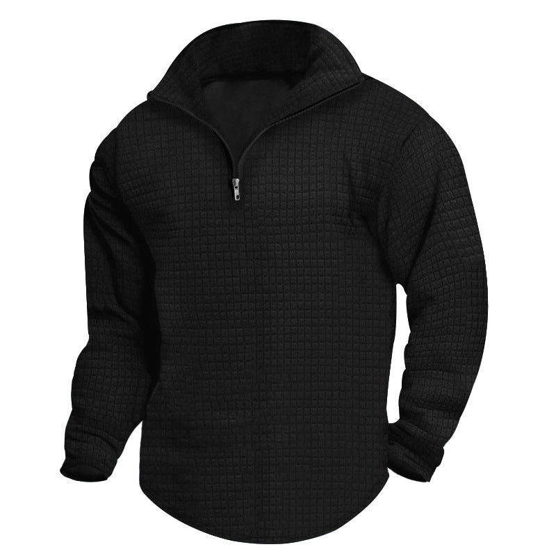 Herren Fleecepullover Modern Strukturiert Reißverschluss