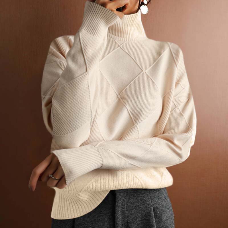Eleganter Damen Strickpullover Klassisch Einfarbig