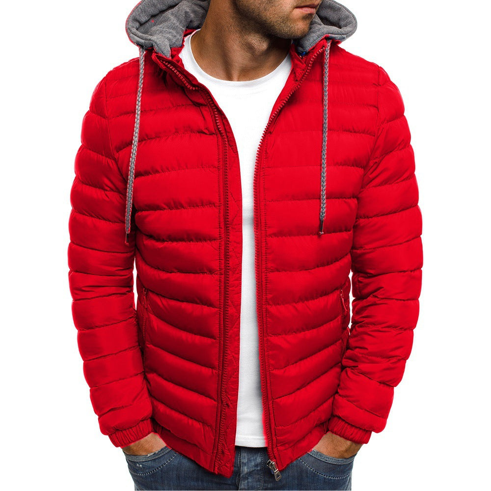 Herren Steppjacke Leicht Kapuze Hochkragen Outdoor