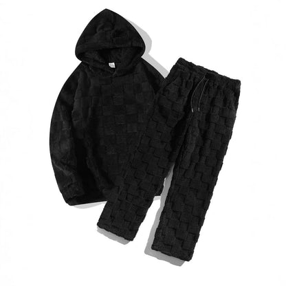 Damen Fleece Set Kapuze Elastisch Bequem