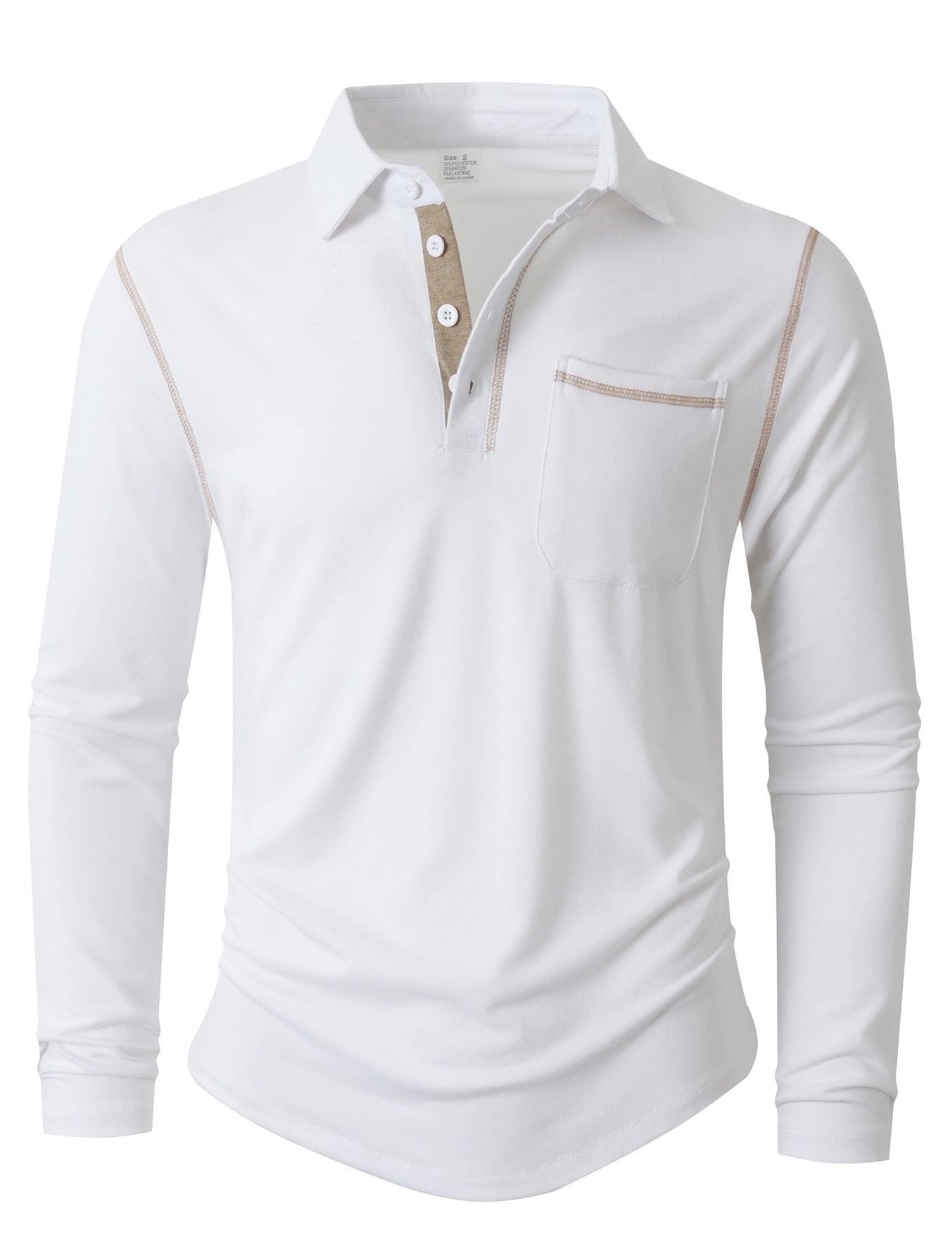 Herren Langarm Poloshirt Elegant Sportlich