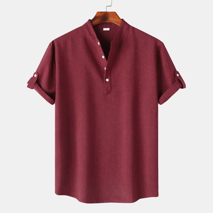 Herren Kurzarmhemd Modern Henley Style
