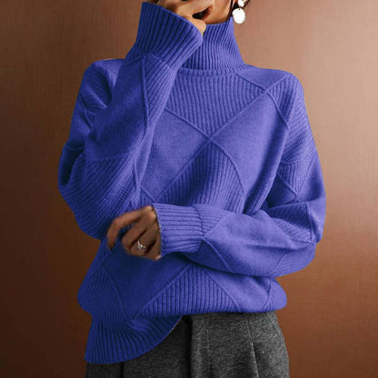 Eleganter Damen Strickpullover Klassisch Einfarbig