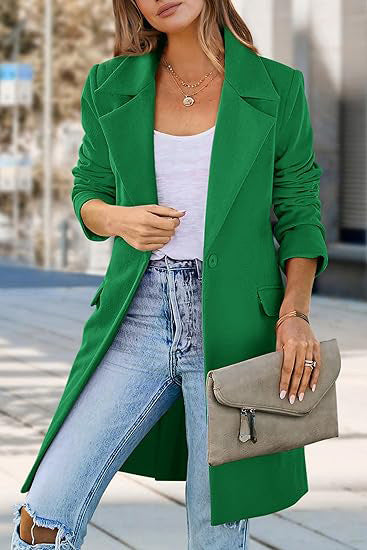 Damen Oversized Blazer Elegant Lang